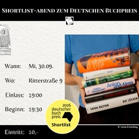 Veranstaltungsposter für den Shortlist Abend am 30.09.