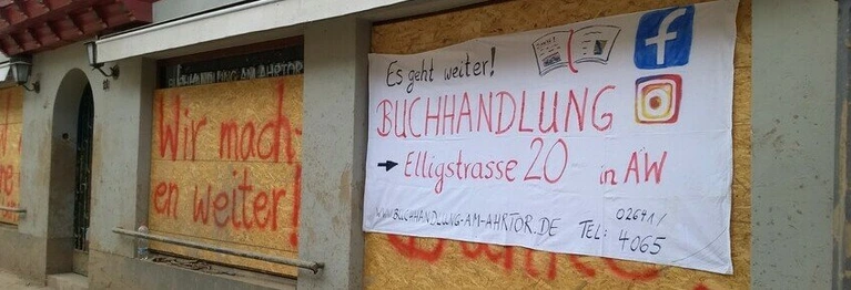 "Unsere Rettung", die Möglichkeit, in der Elligstrasse 20 eine Buchhandlung zu eröffnen