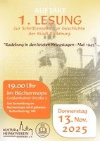 Plakat in orange zur Lesung