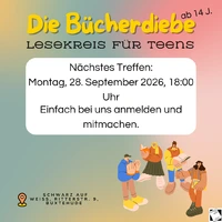 Post mit dem nächsten Treffen der Bücherdiebe am 14. September um 18 Uhr