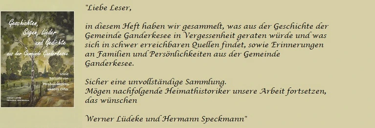 Geschichten, Sagen, Lieder und Gedichte 
aus der Gemeinde Ganderkesee

Eigenverlag, 2018

EUR 13,95
