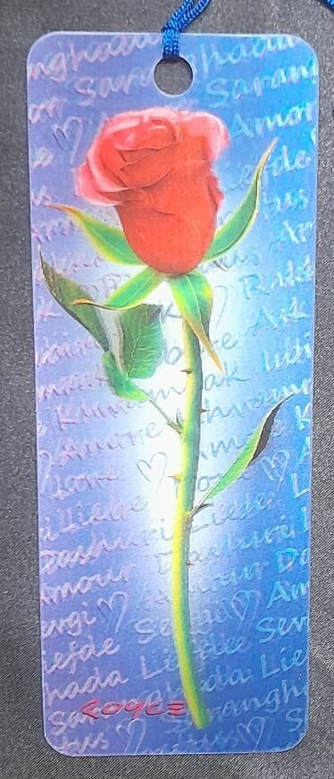 3D Lesezeichen  Rose