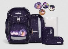 Ergobag Schulrucksack mit Feen-Kletties auf dunkelviolettem Grund