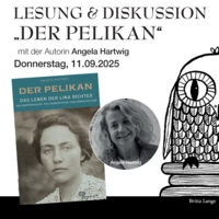 Bild der Autorin Angela Hartwig und ihrem Roman Der Pelikan