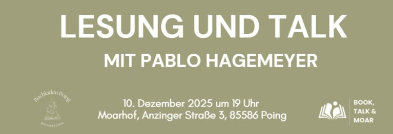 Anmeldung im Buchladen oder per Mail, Telefon, Social Media

Eintritt 10 €