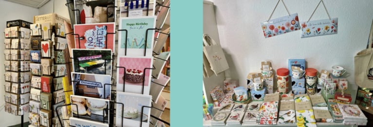 Teilansicht innen mit Karten und Geschenken