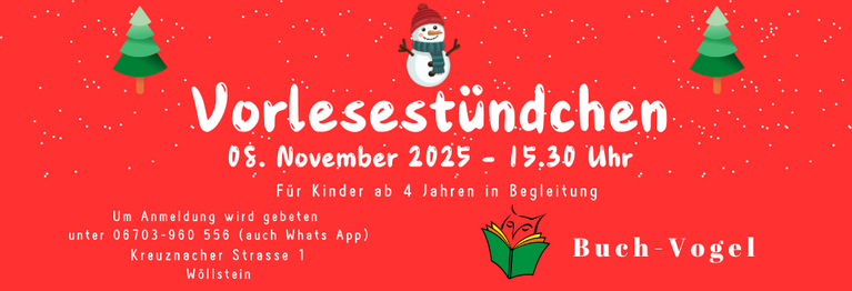 In gemütlicher Runde lesen wir Geschichten vor.
Wir freuen uns auf die gemeinsame Lesezeit.