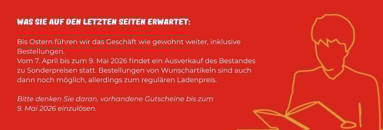 Die Buchhandlung Schagemann schließt zum 9. Mai 2026.