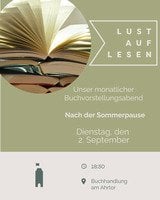 Lust auf Lesen! Unser monatlicher Buchvorstellungsabend