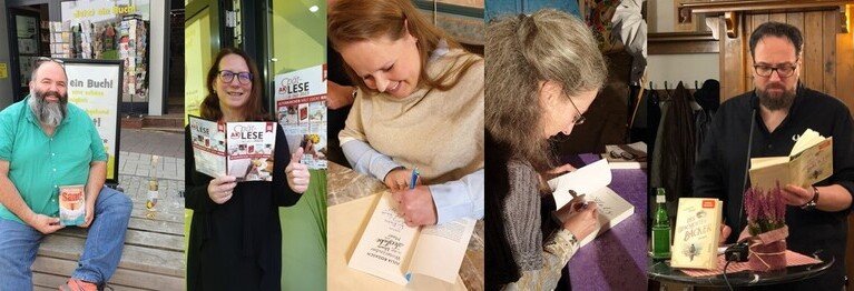 Lesungen & Signierstunden Wir laden herzlich ein zu Lesungen,
Signierstunden und Autorentreffen!
TIPP: Die Altenkirchner SpätLESE
jedes Jahr im Herbst!