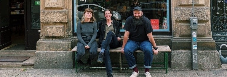 Wir sind ROTORBOOKS vlnr: Lisa Kindorf, Anke Schleper & Daniel Niggemann
© Foto: Clara Schreiber