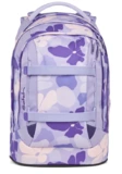 hell-lila Satch Schulrucksack mit Blüten-Muster