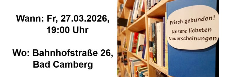 Wir stellen euch eine ganz persönliche Auswahl an frischen Titeln vor, die uns besonders angesprochen haben. An diesem Abend für Bücherfans, reisen wir in der Bücherbank einmal quer durch alle Genres!