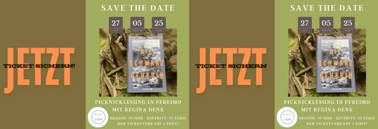 Regina Denk liest aus "Die Schwarzgeherin" Tickets für die Lesung gibt es im BuchCafé!