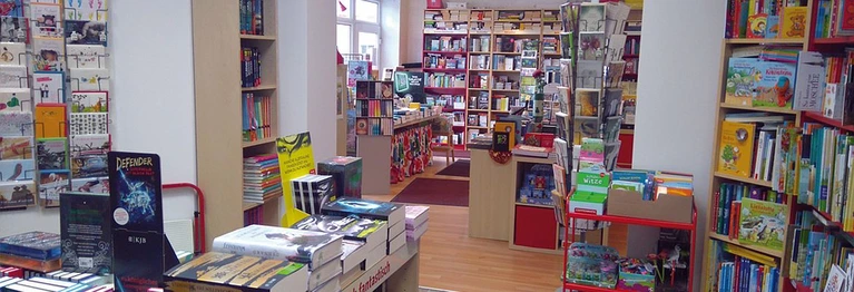 Foto der Buchhandlung - aufgenommen aus dem hinteren Bereich
