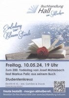 Einladung zur Blauen Stunde - Studentenkreuz - Lesung mit Markus Palic