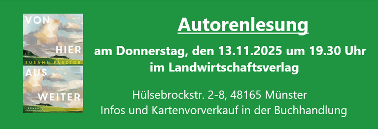 Ankündigung der Lesung mit Pasztor