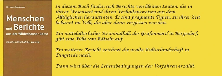 Menschen und Berichte aus der Wildeshauser Geest

Isensee Verlag, 2019
ISBN: 978-3-7308-15687-0
EUR 14,90