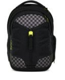 schwarzer Satch Match Schulrucksack mit  grauem Karo-Muster