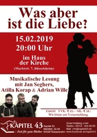 "Was aber ist die Liebe?" Texte und Musik mit Jan Seghers, Atilla Korap & Adrian Wille