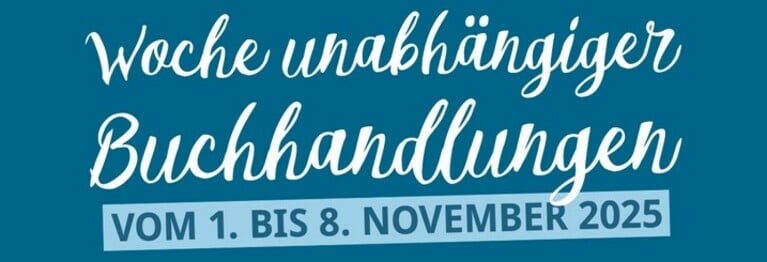 Logo blau mit weisser Schrift Woche des unabhängigen Buchhandels