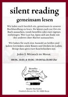 Flyer silent reading April bis Juni 2026