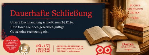 Wir schließen!!!