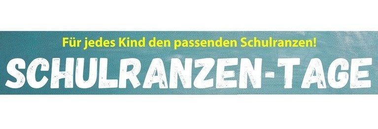 Schulranzen und Schulrucksäcke Kompetente Beratung durch geschultes Personal!
- Beschaffung Ihres Wunschmodells
- Beschaffung von Zusatzausstattung (z.B. Sporttasche, Brotdose)
- Reklamation? Wir kümmern uns. Sie erhalten einen Leihranzen.
Profitieren Sie von unseren Ranzen-Wochen!