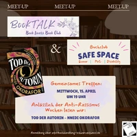 Hintergrundbild mit dem neuen Termin am 15.4.2026 für den BookTALK Buchclub zusammen mit dem Safe Space Buchclub