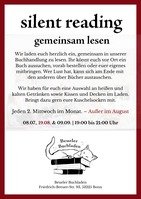 Flyer Silent Reading Juli bis Sept. 2026