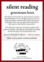 Flyer Silent Reading Juli bis Sept. 2026