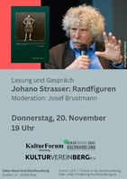 Plakat zur Lesung mit Johano Strasser