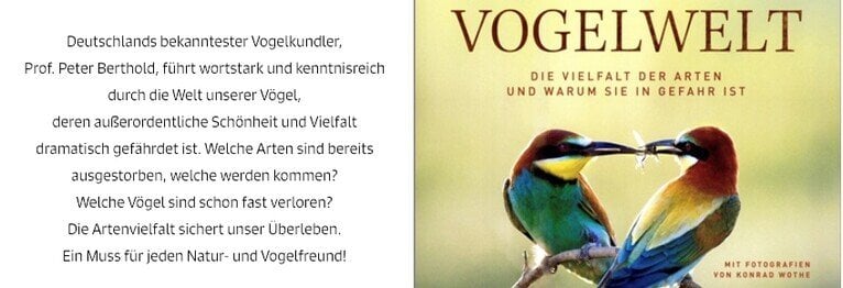 VOGELWELT Peter Berthold

Unsere einzigartige Vogelwelt
Die Vielfalt der Arten und warum sie in Gefahr ist.
Neuauflage