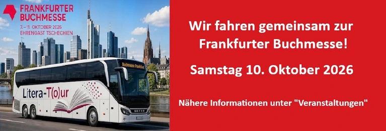 Fahren Sie mit uns zur Frankfurter Buchmesse!

Die Tagestour findet am 10.Oktober 2026 im komfortablen Reisebus statt. 

Kosten: 89€ inkl. Messeeintritt und Programm auf der Buchmesse