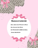 Auf dem Bild sieht man ein pinkes Plakat, welches die selben Informationen beinhaltet, wie der nebenstehende Text.