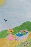 Kinderillustration der Geschichte "Die Reise zum Regenbogen" von Lenina Wagner