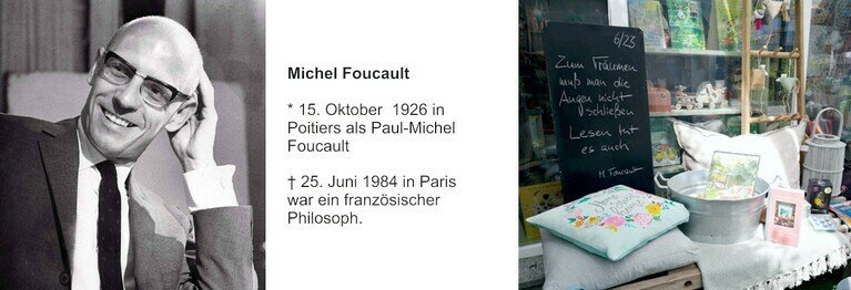 Monatsspruch Juni 2023 Zum Träumen muß man
die Augen nicht schließen,
Lesen tut es auch.

Michel Faucault