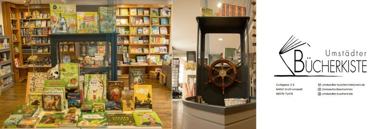 DIe Kinderbuchabteilung mit dem großen Schiff zum Spielen