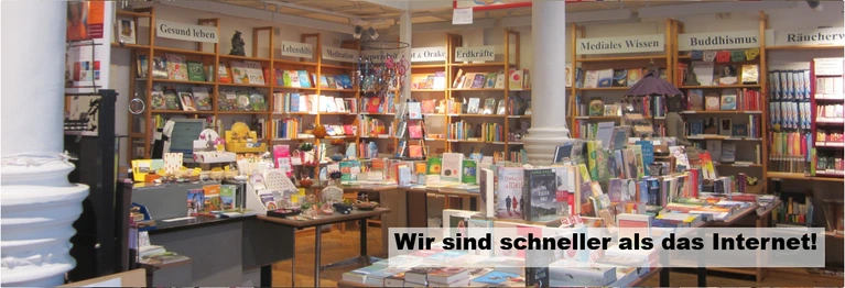 Foto Innenraum Laden mit Textfeld: Wir sind schneller als das Internet