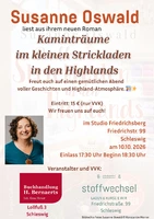 Susanne Oswald liest aus ihrem neuen Roman "Kaminträume im kleinen Strickladen in den Highlands"