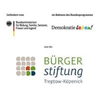 Logos der Förderer: Demokratie leben und Bürgerstiftung TK