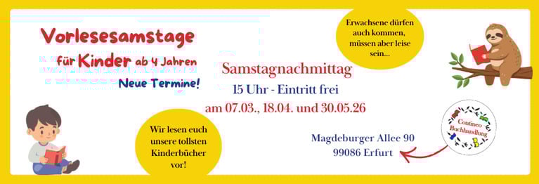 Kommt gern vorbei und lasst euch unsere liebsten Kinderbücher vorlesen.