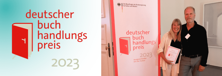  Wir sind stolz! Paul und Paulinchen erhielt den Deutschen Buchhandlungspreis 2023 als eine der 8 besten Buchhandlungen Deutschlands. Feiern Sie mit uns am 06.10.2023, 17-19 Uhr, in unserer Buchhandlung!