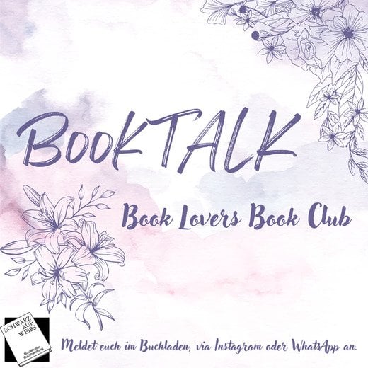 Poster für den BookTALK Buchclub mit der Aufschrift "Book Lovers Book Club"