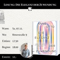 Veranstaltungsposter für die Lesung mit Anne Otto am 07.11.