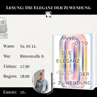 Veranstaltungsposter für die Lesung mit Anne Otto am 07.11.