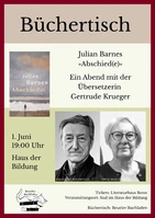 Flyer Büchertisch Abschied(e) Barnes Krueger