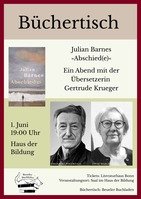 Flyer Büchertisch Abschied(e) Barnes Krueger