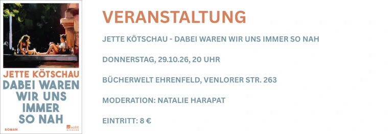 Lesung in der Bücherwelt
29. Oktober 2026, 20 Uhr