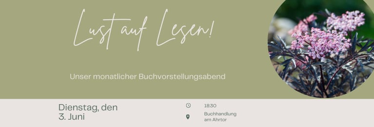 Lust auf Lesen An (fast) jedem 1. Dienstag im Monat stellen wir Bücher und Autoren vor, die wir besonders mögen. Einfach vorbeikommen!